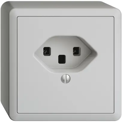 Prise AP EDIZIOdue T23 16A gris clair, bornes à vis 
