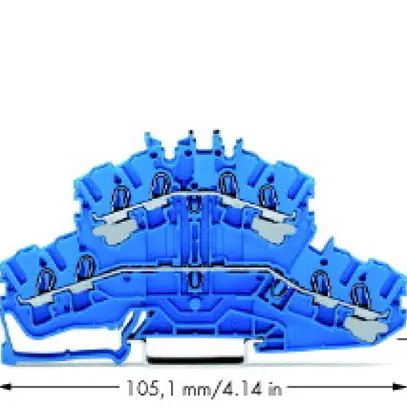 Morsetto 2 piani WAGO 4L, N/N blu 