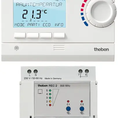 Termostato a orolog. AP RAMSES 813 Top2 HF Theben Set 2 bianco 