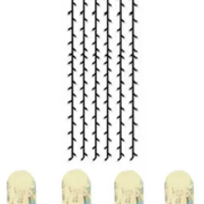 Cortina luminosa System LED Extra, 1×4m, nero, 16W, 204 LED, bianco caldo 