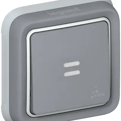 Interruttore a bilico lum. INC PLEXO 3/1L grigio controllo 