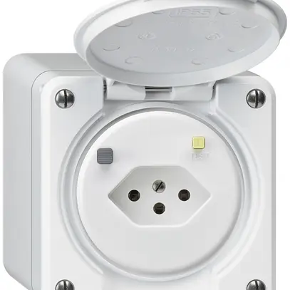 Presa FI AP robusto T13 30mA bianco 