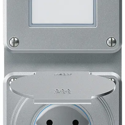 Combinazione INC robusto 2×1, interruttore schema 3/presa T15 IP55 alluminio 