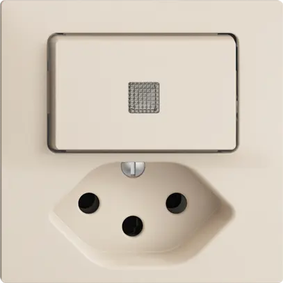 Combinazione lum.A-R/1L+T13 EDIZIOdue crema, con lente, LED giallo 