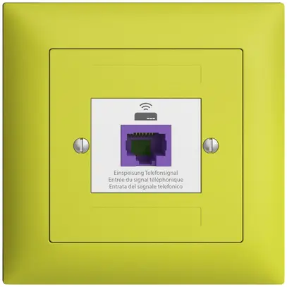 Presa ritorno INC EDIZIOdue FMI 1×RJ45 p.Swisscom VoIP, 8 poli, UTP, lemon 