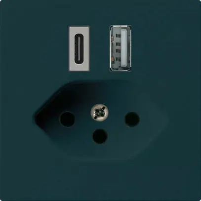 Presa di carica USB kallysto 18W PD 1×tipo A 1×tipo C T13 nero 