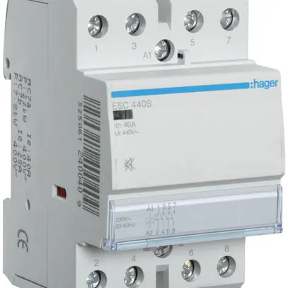 Contacteur AMD Hager 230VAC 4 fermeur 0 ouvreur 40A sans bourdonnement 3UM 