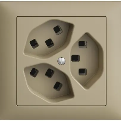 Prise INC 3×T23 16A EDIZIOdue sand, avec bornes enf. 