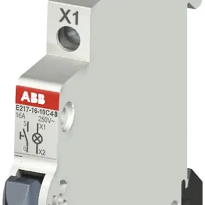 Contact à poussoir lum.INC LED ABB 16A 1no rouge 