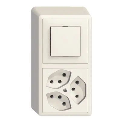 Combinazione AP EDIZIOdue 3/1P+3×T13 bianco 