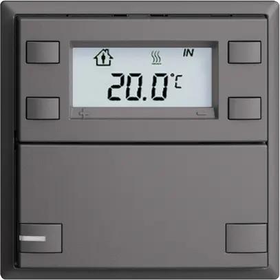 Poussoir RTH ENC KNX 1× EDIZIOdue F gris foncé, avec LED RGB 