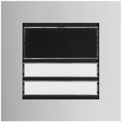 Poussoir d'appel Hager elcom.modesta avec LED+portenom LED p. 2 appartem.ac-fin 