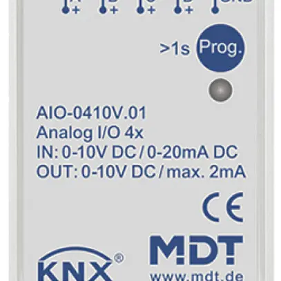 Module entrée/sortie KNX AMD MDT AIO-0410V.01 4-can IN:0-10V 0-20mA OUT:0-10V 