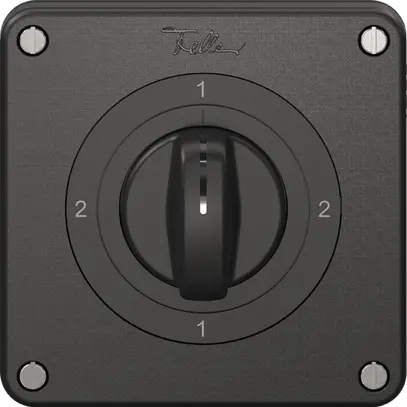 Interrupteur rotatif NEVO N.CO 3/2L, avec manette, KS, 2-1-2-1, noir 