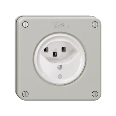 Presa NUPU NEVO, 1×T23, c.LED, grigio chiaro 