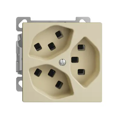 Prise AP EDIZIOdue 3×T23 vanille, intérieur pour combinaison 