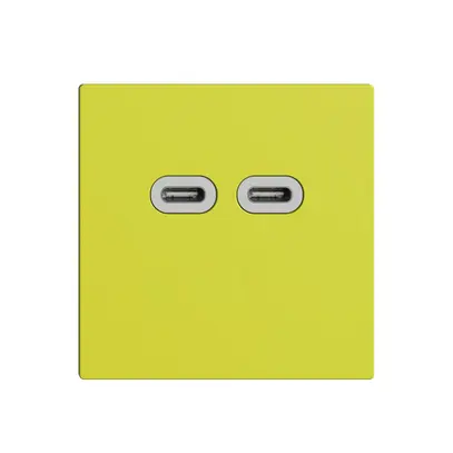 Prise USB 18W 2×type C Feller EDIZIOdue F 230V 3600mA lemon 