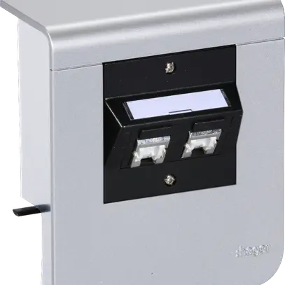 Support d'appareil Hager pour SL20055 décor aluminium, 2×cat.5e 