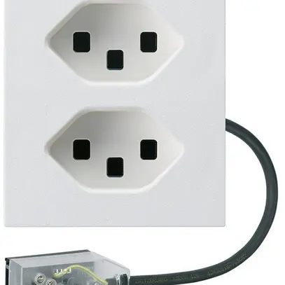 Presa INS 2×tipo 23 Hager FLF per cavo piatto Technofil L3 bianco 