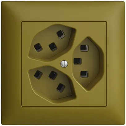Prise ENC 3×T23 16A EDIZIOdue olive, avec bornes enf. 