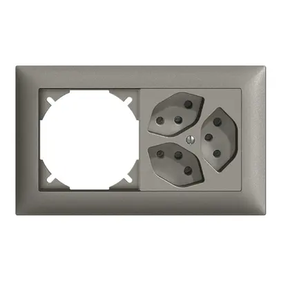 Combinaison ENC EDIZIOdue vide+3×T13 horizontal, gris foncé 