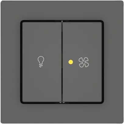 Interruttore a pulsante lum.EDIZIO.liv SNAPFIX® luce&venti 3/3/1L KS gi grs 