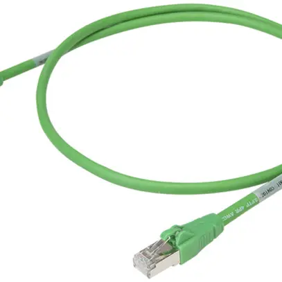 Cavo patch RJ45 WAGO 756-1250, cat.6A S/FTP, sblocco assiale, LSZH, verde, 1m 