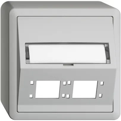 Kit montage AP EDIZIOdue FX sortie oblique 2×R&M cat.6A/LC spécial, grc 