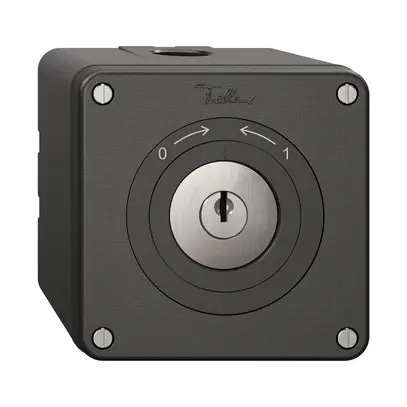 NAPU-Schwenktaster NEVO, mit Schloss&2 Schlüsseln, KS, 0<->1, schwarz 