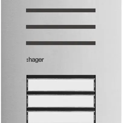 Poste audio externe Hager elcom.one 2-fils pour 4appartements acier fin 
