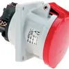 Presa INS CEE Bals 5P 63A 400V 6h rosso IP44 nich.QC obliq. 
