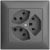 Prise ENC 3×T23 16A EDIZIOdue gris foncé, avec bornes enf. 