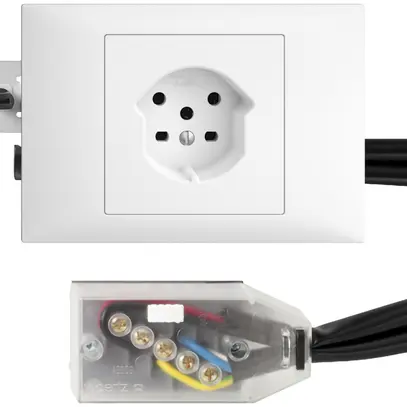 Presa INS EDIZIOdue T15 bianco 45…69mm per cavo piatto Technofil 