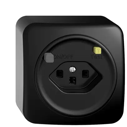 Presa AP STANDARDdue T23 FI 30mA nero con shutter 