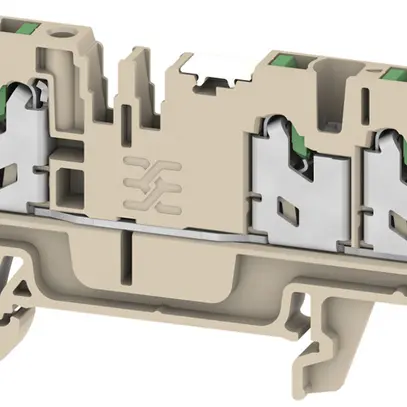 Morsetto passaggio componibile S3C 2.5 DL 2.5mm² 24A 800V SNAP IN 3×1 DIN35 be 