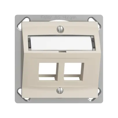 Kit montaggio INS Edue FM.TE, con cappa di uscita obliqua, per 2×Keystone, crema 