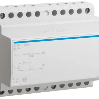 Petit transformateur AMD Hager 63W 12V 24V 5.25A 2.63A 6UM 