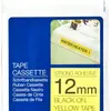 Cassette ruban Brother TZe-S631 12mm×8m, jaune/noir 