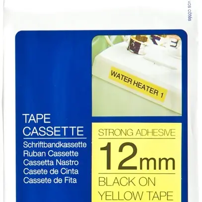 Cassette ruban Brother TZe-S631 12mm×8m, jaune/noir 