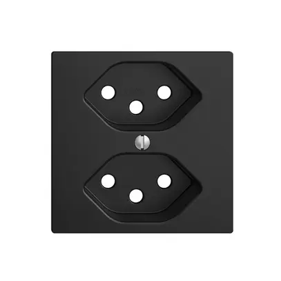 Placca frontale 2×T13 EDIZIOdue nero con shutter 