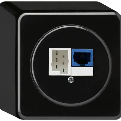 Scatola di raccordo AP DSL basico 1×RJ45/1×T+T nero 