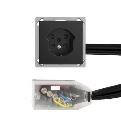 Presa INS EDIZIOdue T25 nero per cavo piatto Technofil 