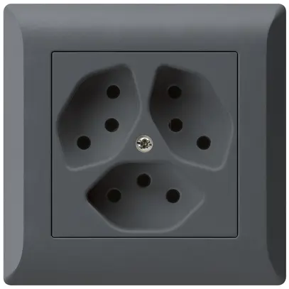 Prise ENC kallysto.line 3×T13 anthracite 