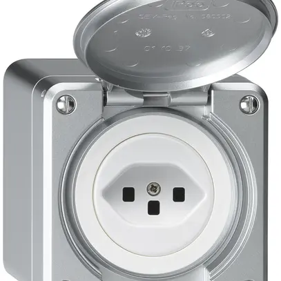 Prise AP robusto type 23 aluminium avec bornes à fiches 