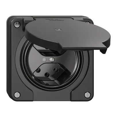 Presa NUP NEVO, 2×T13, IP21, c.LED, nero 