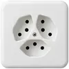 Prise ENC basico 3×type 13 blanc avec sécurité enfants pour BOMI 