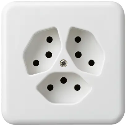 Prise ENC basico 3×type 13 blanc avec sécurité enfants pour BOMI 