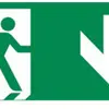 Pittogramma per lampada di emergenza LEG U34LED, doppio, uscita di emergenza 