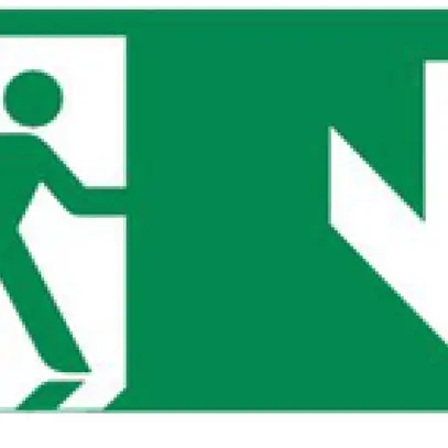 Piktogramm zu Notleuchte LEG U34LED, zweiseitig, Notausgang 