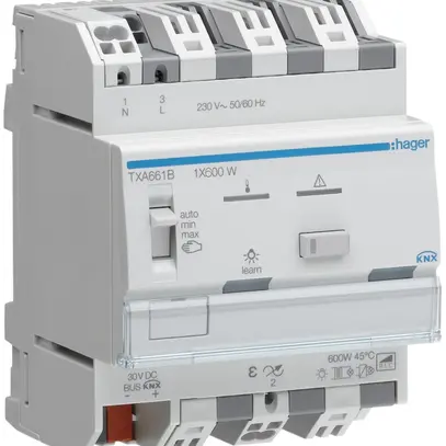 REG-Dimmaktor Hager TXA661B KNX easy 1×600W 4TE 